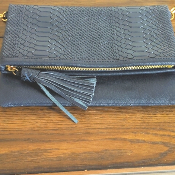 Gigi New York Embossed Python Fold Over Clutch - Picture 10 of 16